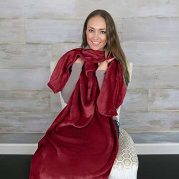 EverSnug Travel Blanket and Pillow - Ultra-Soft, Compact & Lightweight, 65x40 Inches, with Carry Cas...