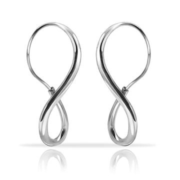 Hoops & Loops .925 Sterling Silver Infinity Polished Hook Endless Earrings