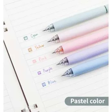 Pastel Colored Gel Pens Set - 5 Smooth Writing Pens for School & Office