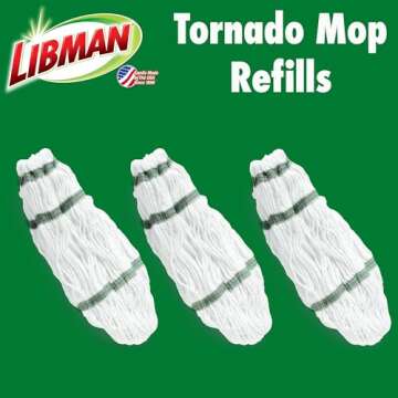 Libman Tornado Mop Refills | Self Wringing Mop | Cotton Mop Head | Twist Mop | Twist Mop Head Replac...