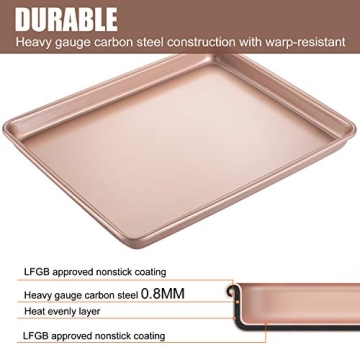 2-Piece JOHO BAKING Nonstick Cookie Sheet Set