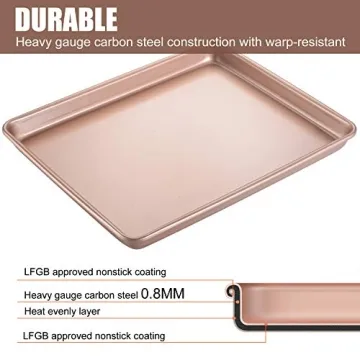 2-Piece JOHO BAKING Nonstick Cookie Sheet Set