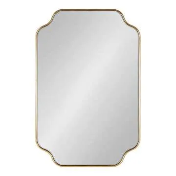 Kate and Laurel Plumley Glam Scalloped Wall Mirror, 24 x 36, Gold, Transitional Mirror Wall Decor