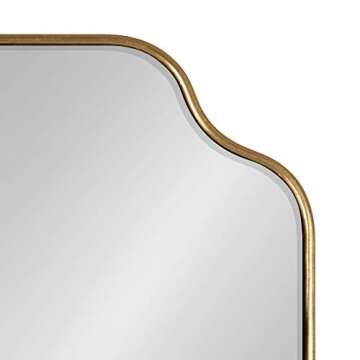 Kate and Laurel Plumley Glam Scalloped Wall Mirror, 24 x 36, Gold, Transitional Mirror Wall Decor