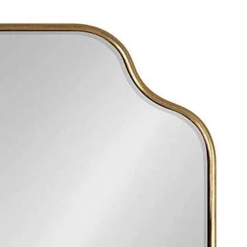 Kate and Laurel Plumley Glam Scalloped Wall Mirror, 24 x 36, Gold, Transitional Mirror Wall Decor