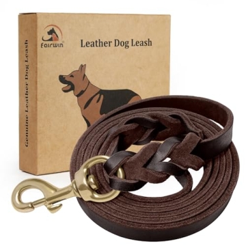 Durable FAIRWIN Leather Dog Leash for All Breeds 6ft