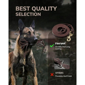 Durable FAIRWIN Leather Dog Leash for All Breeds 6ft