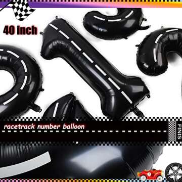 Race Car Birthday Balloons 40 Inch Racecar Number Party Decor
