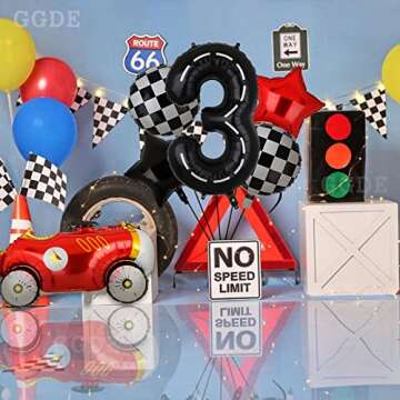 Race Car Birthday Balloons 40 Inch Racecar Number Party Decor