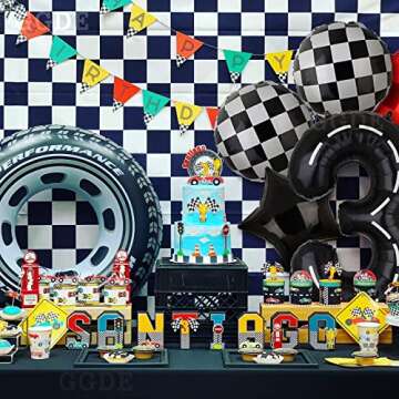 Race Car Birthday Balloons 40 Inch Racecar Number Party Decor