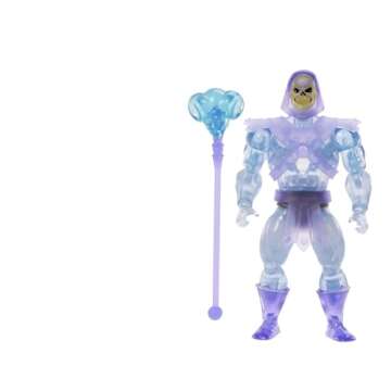 Masters of Universe Origins Action Figure Invisible Skeletor Cartoon Collection, 5.5-inch 1980s TV Villain, Detailed Clear Design & Alt Face Plate