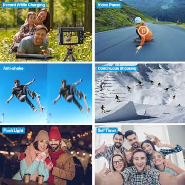 4K Digital Camera for Photography Autofocus 48MP 4K Camera with SD Card, 180° 3.0 inch Flip Screen Vlogging Camera for YouTube Video Compact Cameras with 16X Digital Zoom, Anti-Shake, 2 Batteries