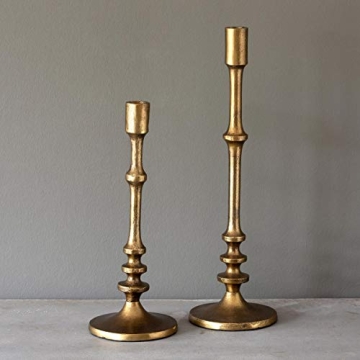 Park Hill Cast Aluminum Candle Stick Holder in Gold