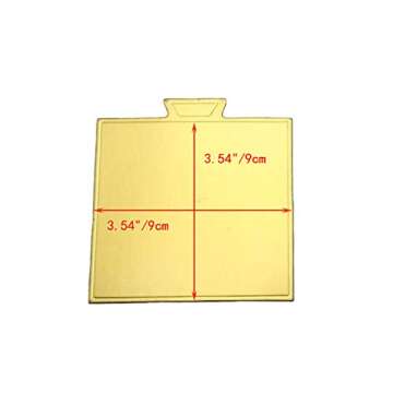 Proshopping 100 pcs 3.54"x3.54" Mini Cake Boards, Small Square Gold Mousse Cake Cardboard Set, Cupca...