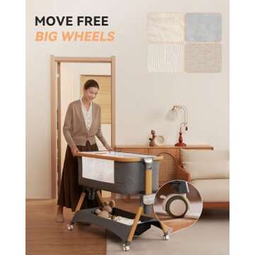 Cozy2 Baby Bassinet Portable Crib with Adjustable Height