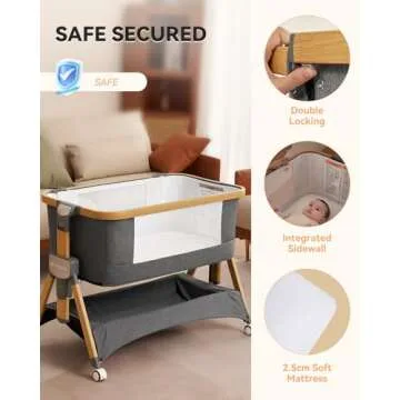 Cozy2 Baby Bassinet Portable Crib with Adjustable Height
