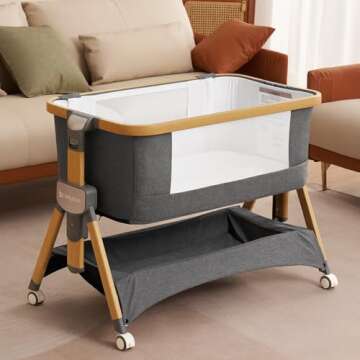 Cozy2 Baby Bassinet Portable Crib with Adjustable Height