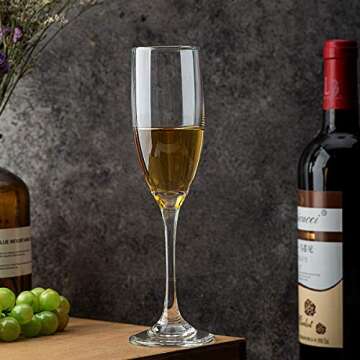 C CREST Set of 12, Champagne Glasses, 6 Ounce Champagne Flute, Lead-free Drinkware, Clear