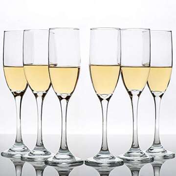C CREST Set of 12, Champagne Glasses, 6 Ounce Champagne Flute, Lead-free Drinkware, Clear