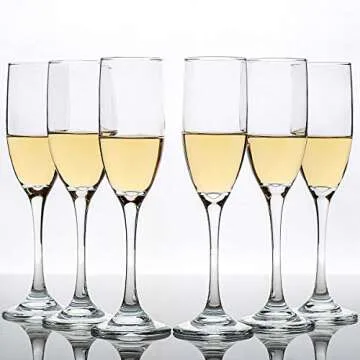 C CREST Set of 12, Champagne Glasses, 6 Ounce Champagne Flute, Lead-free Drinkware, Clear