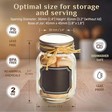 Mini Mason Jars Set with Lids - Perfect for Gifts