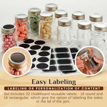 Mini Mason Jars Set with Lids - Perfect for Gifts