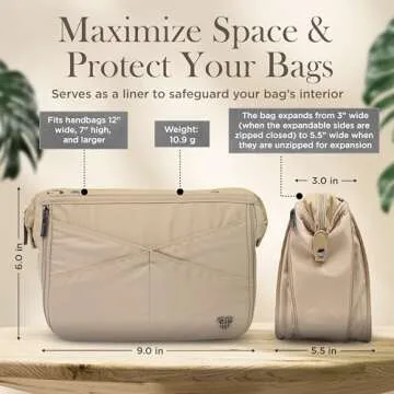 Littbag Designer Purse Organizer with LED Light and Compartmental Design