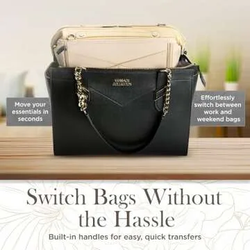 Littbag Designer Purse Organizer with LED Light and Compartmental Design