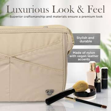 Littbag Designer Purse Organizer with LED Light and Compartmental Design