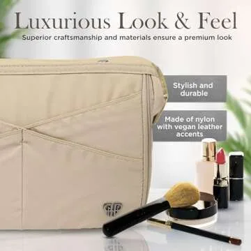 Littbag Designer Purse Organizer with LED Light and Compartmental Design