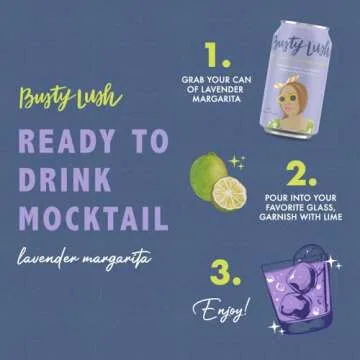 Busty Lush Lavender Margarita Mocktail, Non-Alcoholic Joy