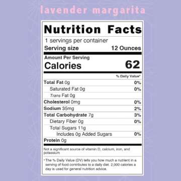 Busty Lush Non-Alcoholic Lavender Margarita, Craft Sparkling Mocktail, Low Sugar & Low Calorie, Feat. Lavender, Citrus, Butterfly Pea & Agave, 8 Pack