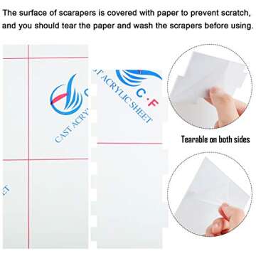 Patelai 6 Pieces Clear Acrylic Cake Smoother Scraper Large Cake Comb for Icing Frosting Buttercream and Soft Plastic Smoother Scraper