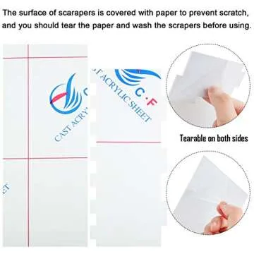 Patelai 6 Pieces Clear Acrylic Cake Smoother Scraper Large Cake Comb for Icing Frosting Buttercream and Soft Plastic Smoother Scraper