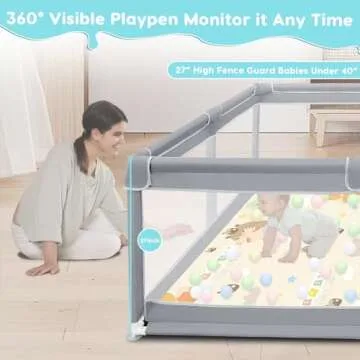 Fshibila Baby Playpen with Soft Mat – Safe Play Yard