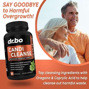 Candi Cleanse Support Supplement Pills - Anti Overgrowth Supplements for Women & Men - Extra Strength Balance Control Probiotic Complex Cleanser - Natural Oral Herbal Oregano & Caprylic Acid Capsules