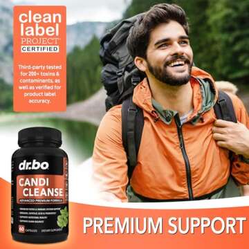 Candi Cleanse Support Supplement Pills - Anti Overgrowth Supplements for Women & Men - Extra Strength Balance Control Probiotic Complex Cleanser - Natural Oral Herbal Oregano & Caprylic Acid Capsules