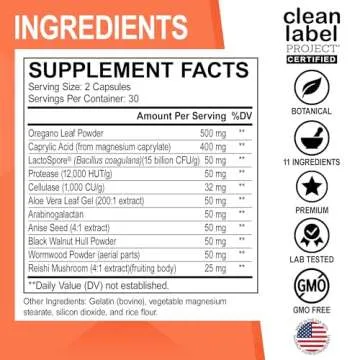 Candi Cleanse Support Supplement Pills - Anti Overgrowth Supplements for Women & Men - Extra Strength Balance Control Probiotic Complex Cleanser - Natural Oral Herbal Oregano & Caprylic Acid Capsules