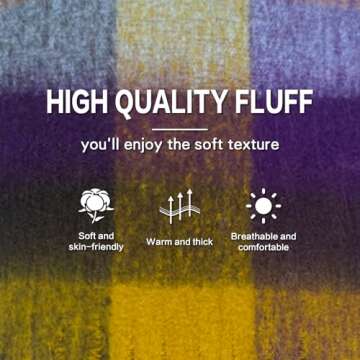 Winter Scarf Women Oversized Plaid Scarf Large Chunky Blanket Scarf Thick Warm Shawl Wraps with Tassels