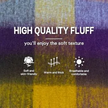 Winter Scarf Women Oversized Plaid Scarf Large Chunky Blanket Scarf Thick Warm Shawl Wraps with Tassels