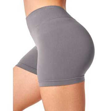 YEOREO Workout Scrunch Shorts Women 3.6" V Back Gym Butt Lifting Liz High Waisted Seamless Shorts Taupe S