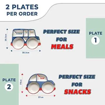 ARI MES Toddler Plate Set - Fun Car Shaped Dinnerware