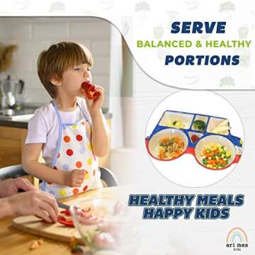ARI MES Toddler Plate Set - Fun Car Shaped Dinnerware