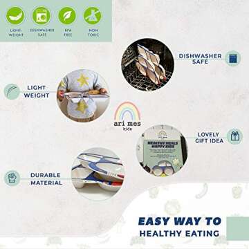 ARI MES Toddler Plate Set - Fun Car Shaped Dinnerware