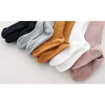 CECORC Baby Tights – Thick Toddlers Girl Leggings– Cable Knit Cotton Stockings (1-2 years, 5 pack (black+white+grey+lightpink+ginger))