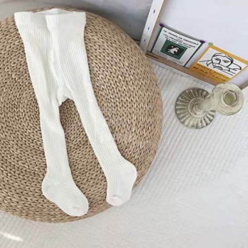 CECORC Baby Tights – Thick Toddlers Girl Leggings– Cable Knit Cotton Stockings (1-2 years, 5 pack (black+white+grey+lightpink+ginger))