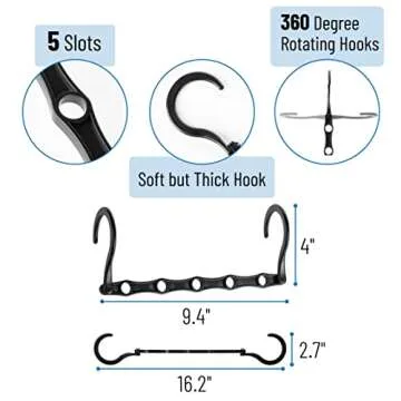 Mr. Pen- Space Saving Hangers, Black, 8 Pack, Clothes Hangers Space Saving, Closet Hangers Space Saver, Closet Space Savers, Shirt Hangers Space Saving, Closet Hanger Organizers, Magic Hangers