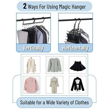 Mr. Pen- Space Saving Hangers, Black, 8 Pack, Clothes Hangers Space Saving, Closet Hangers Space Saver, Closet Space Savers, Shirt Hangers Space Saving, Closet Hanger Organizers, Magic Hangers