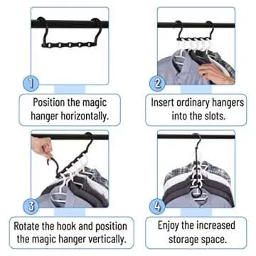 Mr. Pen- Space Saving Hangers, Black, 8 Pack, Clothes Hangers Space Saving, Closet Hangers Space Saver, Closet Space Savers, Shirt Hangers Space Saving, Closet Hanger Organizers, Magic Hangers