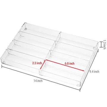 MyGift Acrylic Sunglass Organizer Tray with 8 Compartments